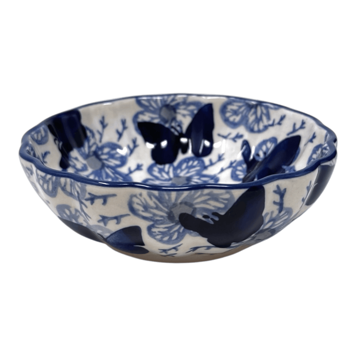Bowl, Round, Blossom, 4.75" in "Blue Butterfly" by Manufaktura | M094U-AS58