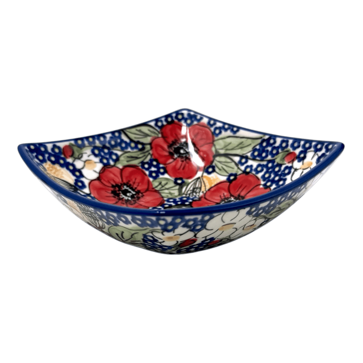 Bowl, Square, Nut, Small, 5.25" in "Poppies & Posies" by Manufaktura | M105S-IM02