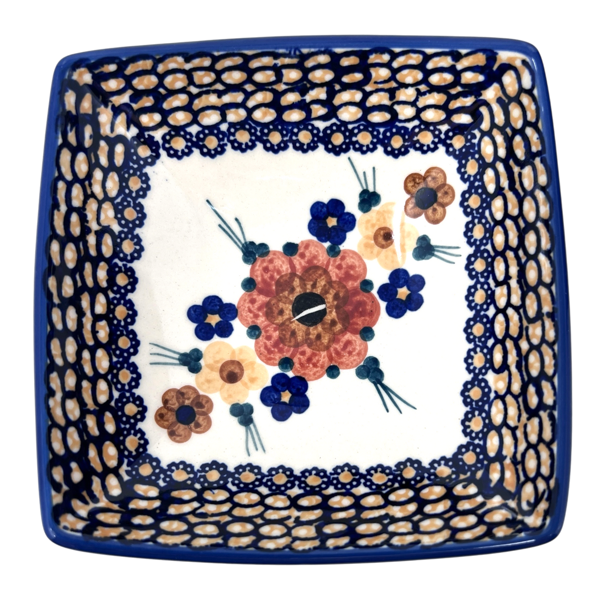Bowl, Square, Nut, Small, 5.25" in "Bouquet in a Basket" by Manufaktura | M105S-JZK