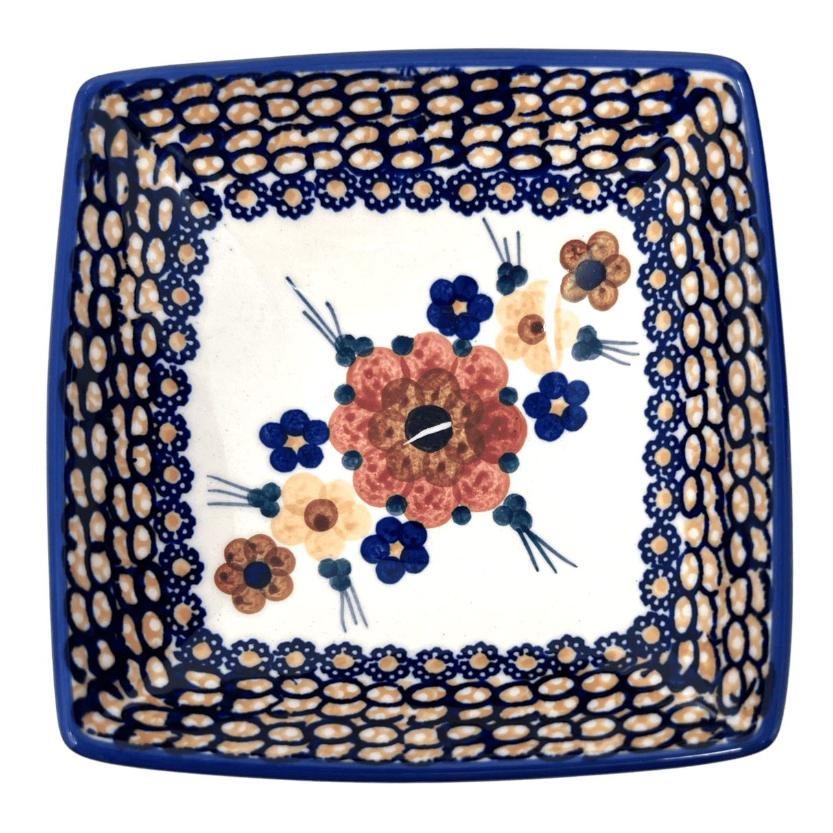 Bowl, Square, Nut, Small, 5.25" in "Bouquet in a Basket" by Manufaktura | M105S-JZK