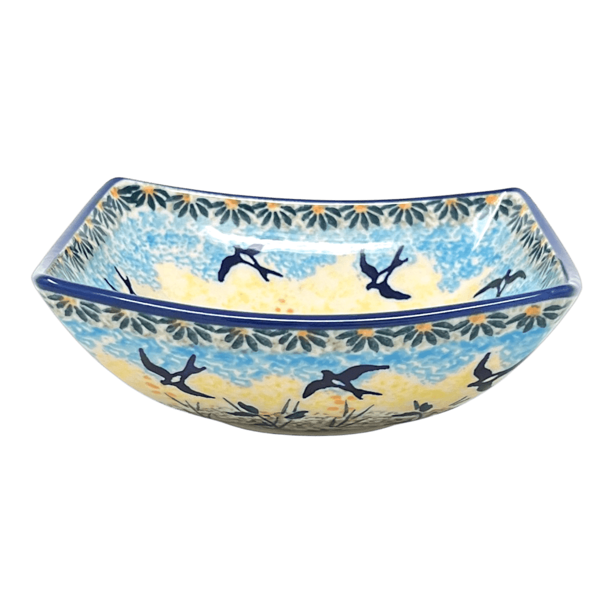 Bowl, Square, Nut, Small, 5.25" in "Soaring Swallows" by Manufaktura | M105S-WK57