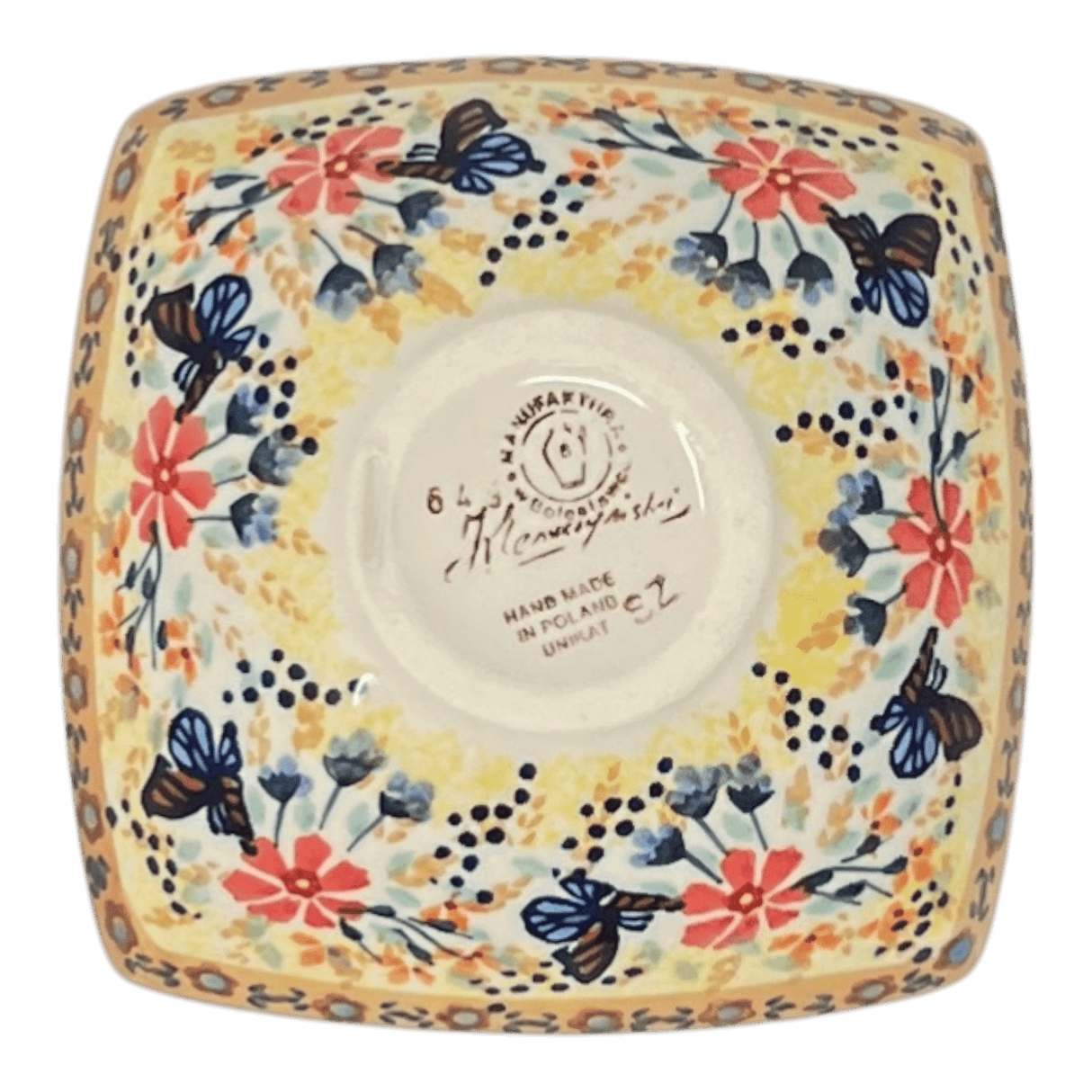 Bowl, Square, Nut, Small, 5.25" in "Butterfly Bliss" by Manufaktura | M105S-WK73