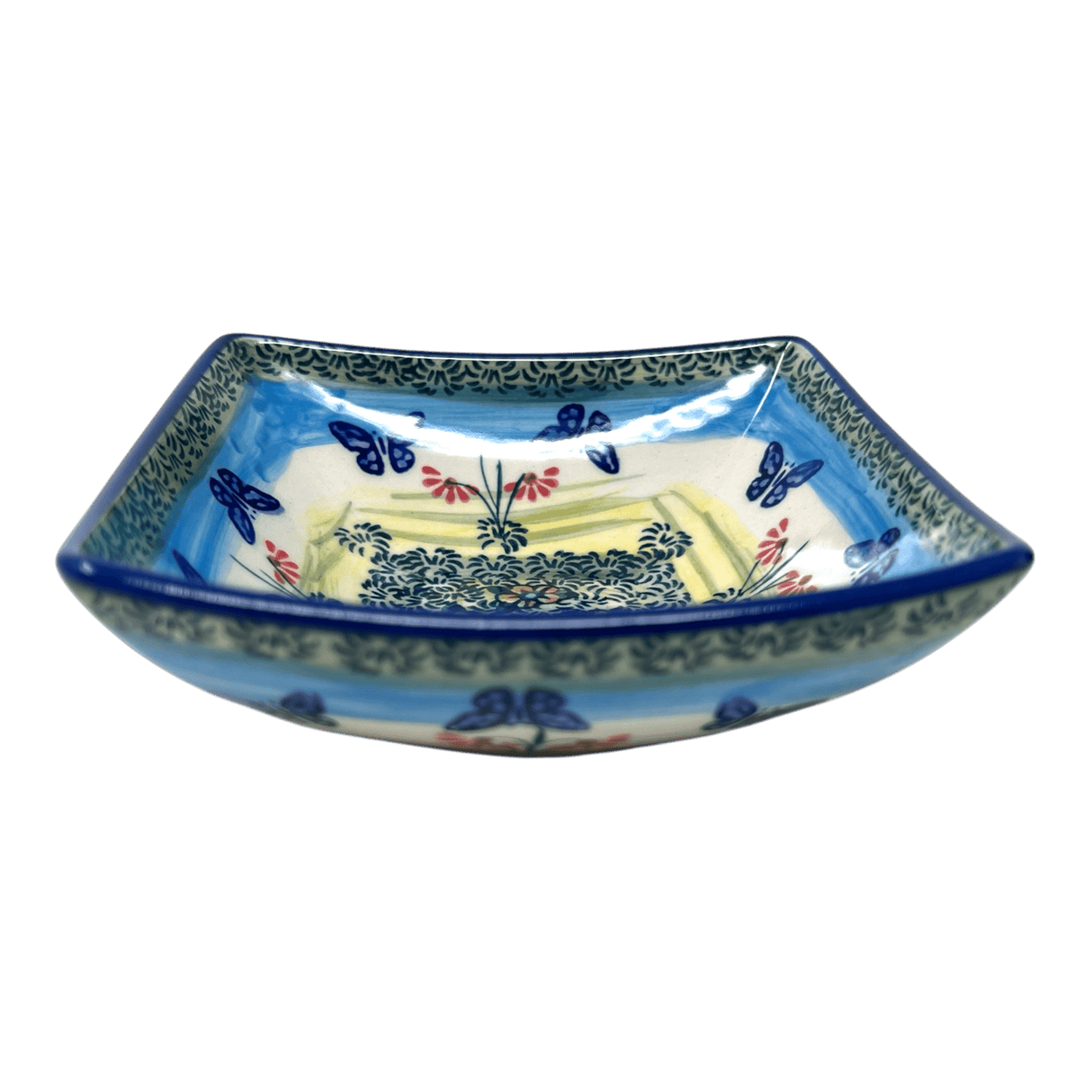 Bowl, Square, Nut, Small, 5.25" in "Butterflies in Flight" by Manufaktura | M105S-WKM