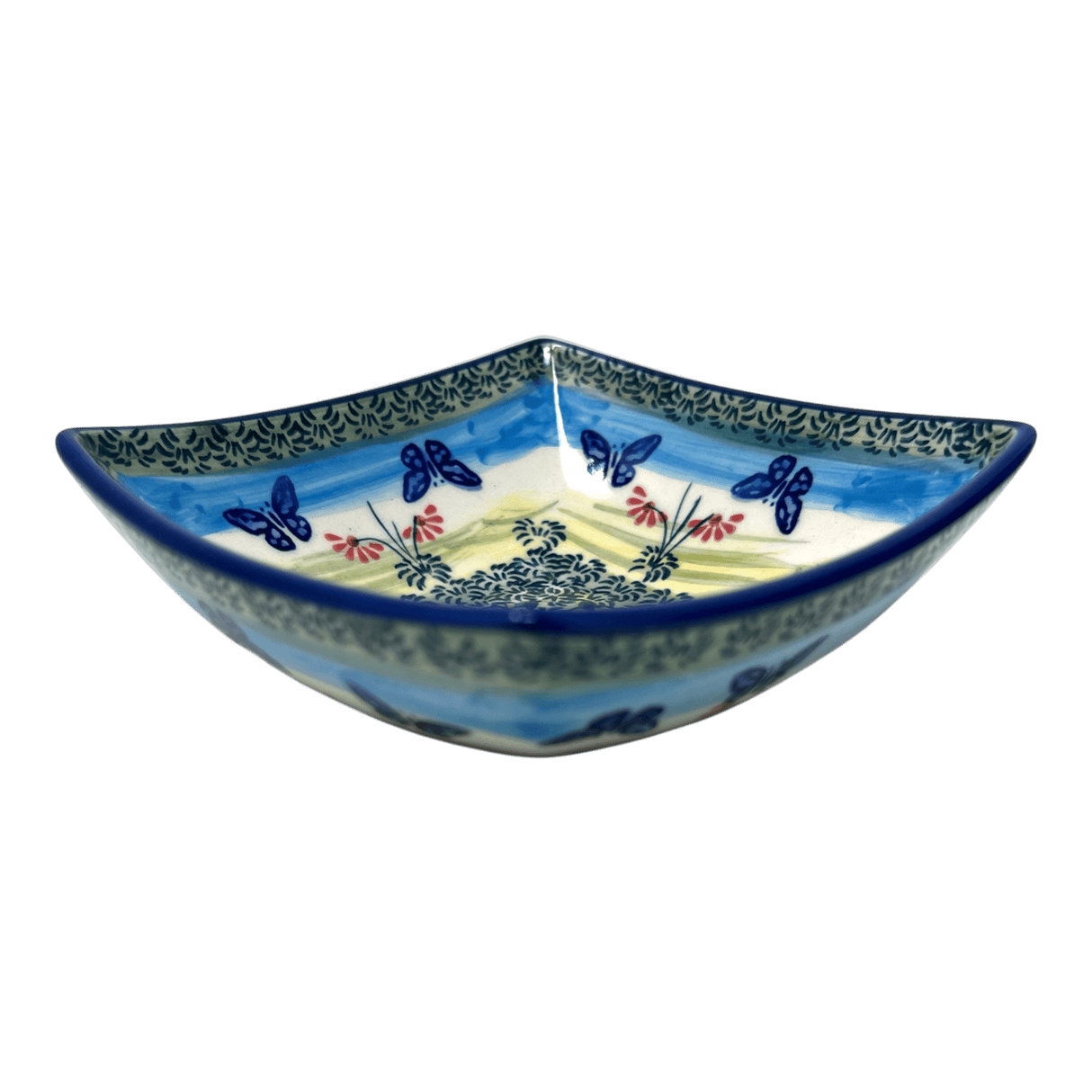 Bowl, Square, Nut, Small, 5.25" in "Butterflies in Flight" by Manufaktura | M105S-WKM