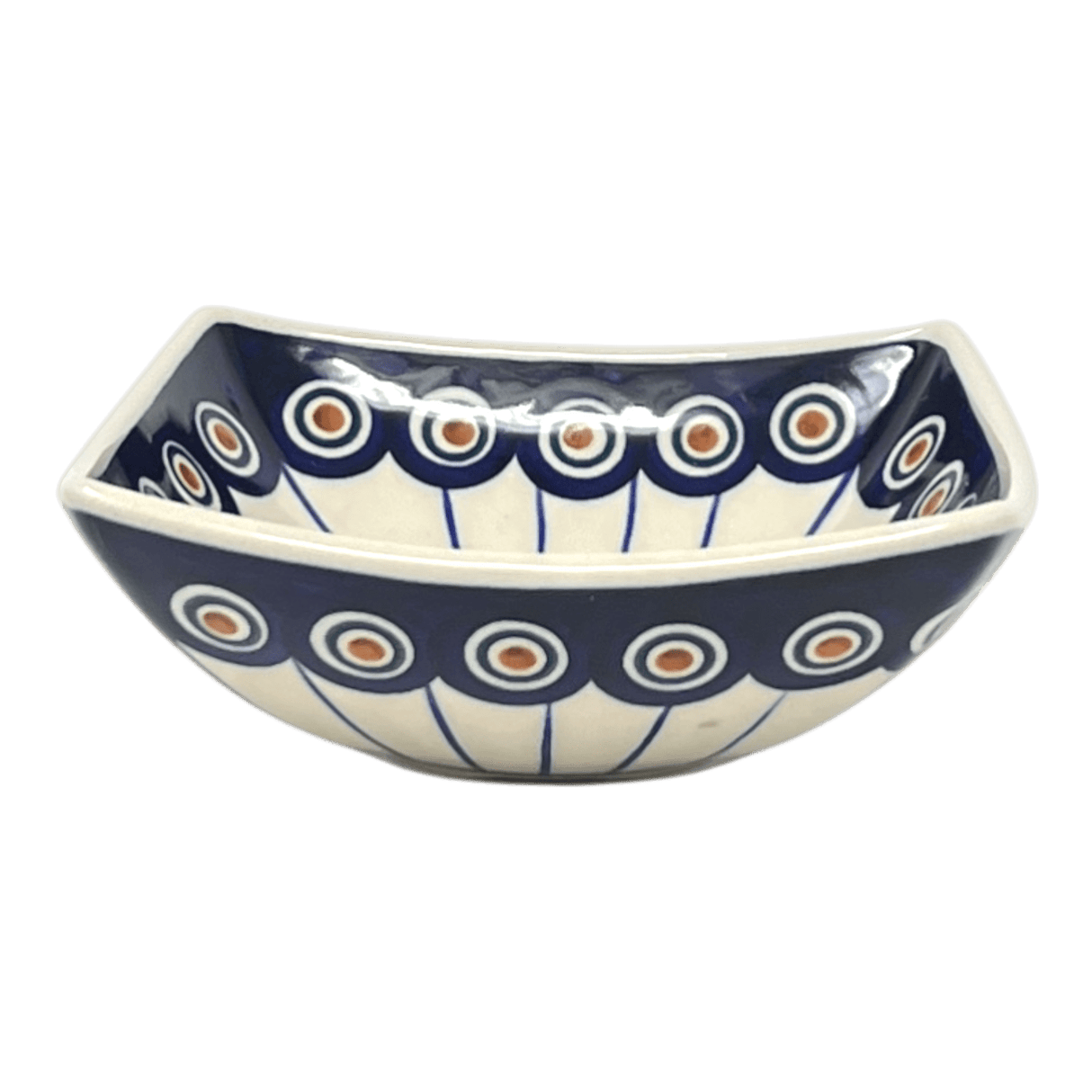 Bowl, Square, Nut, Small, 5.25" in "Peacock in Line" by Manufaktura | M105T-54A