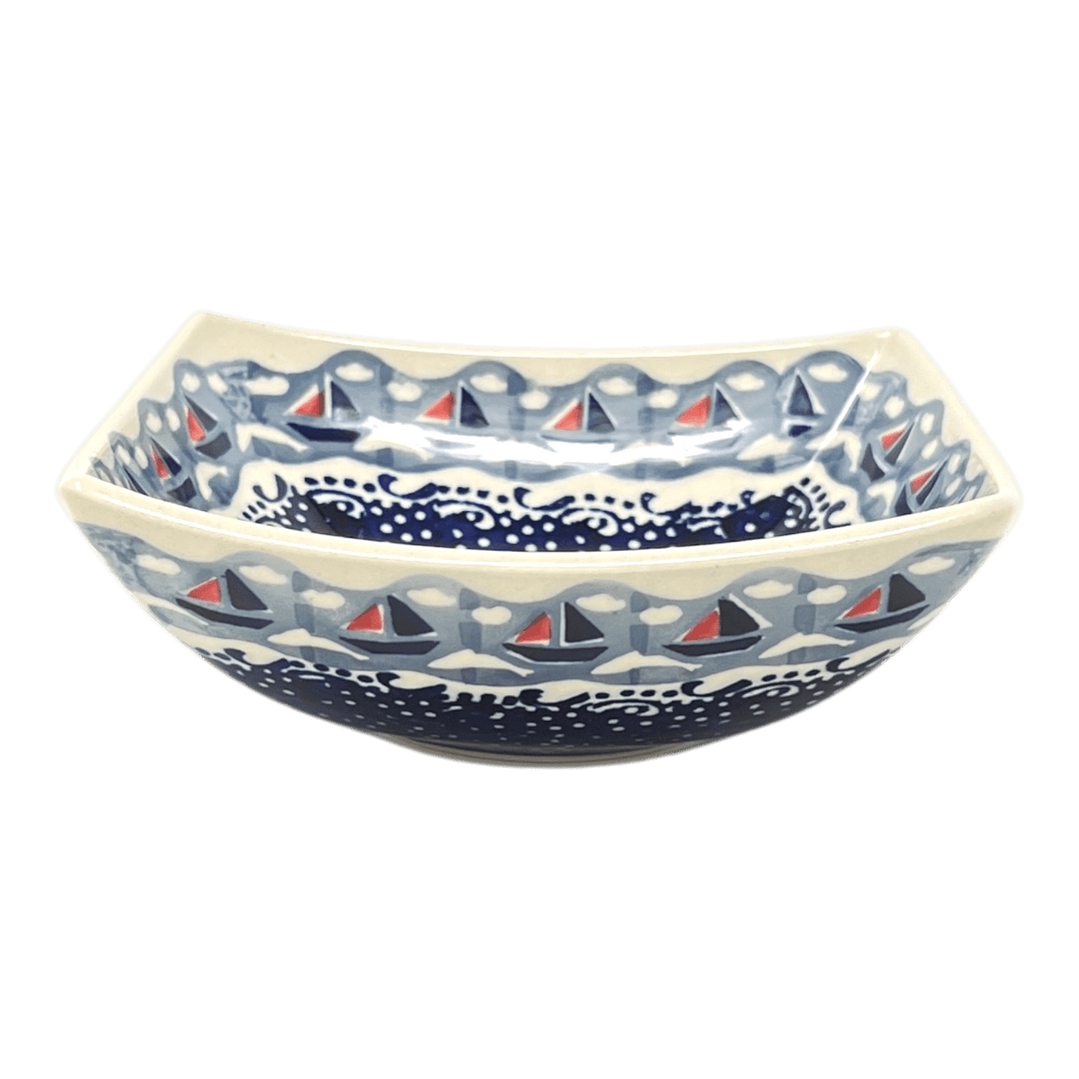 Bowl, Square, Nut, Small, 5.25" in "Smooth Sailing" by Manufaktura | M105T-DPMA