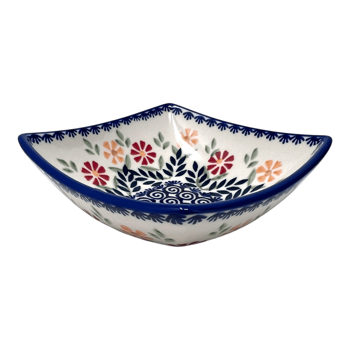 Bowl, Square, Nut, Small, 5.25" in "Flower Power" by Manufaktura | M105T-JS14