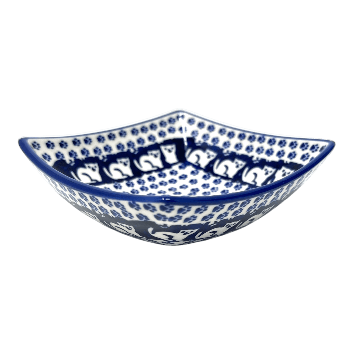 Bowl, Square, Nut, Small, 5.25" in "Kitty Cat Path" by Manufaktura | M105T-KOT6