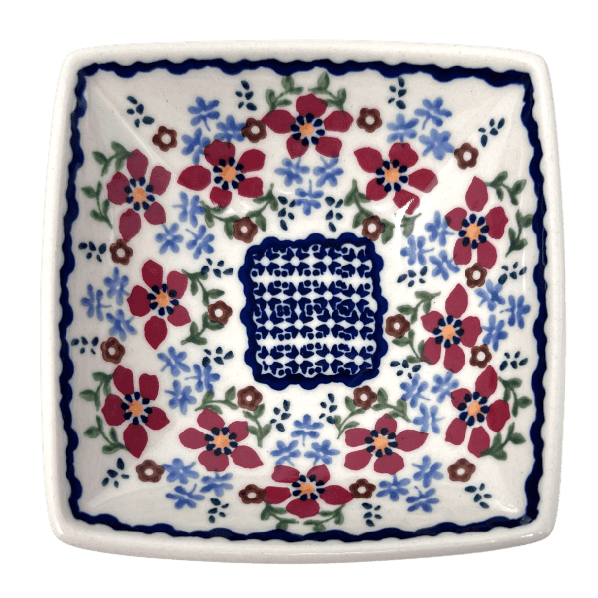 Bowl, Square, Nut, Small, 5.25" in "Summer Bouquet" by Manufaktura | M105T-MM01