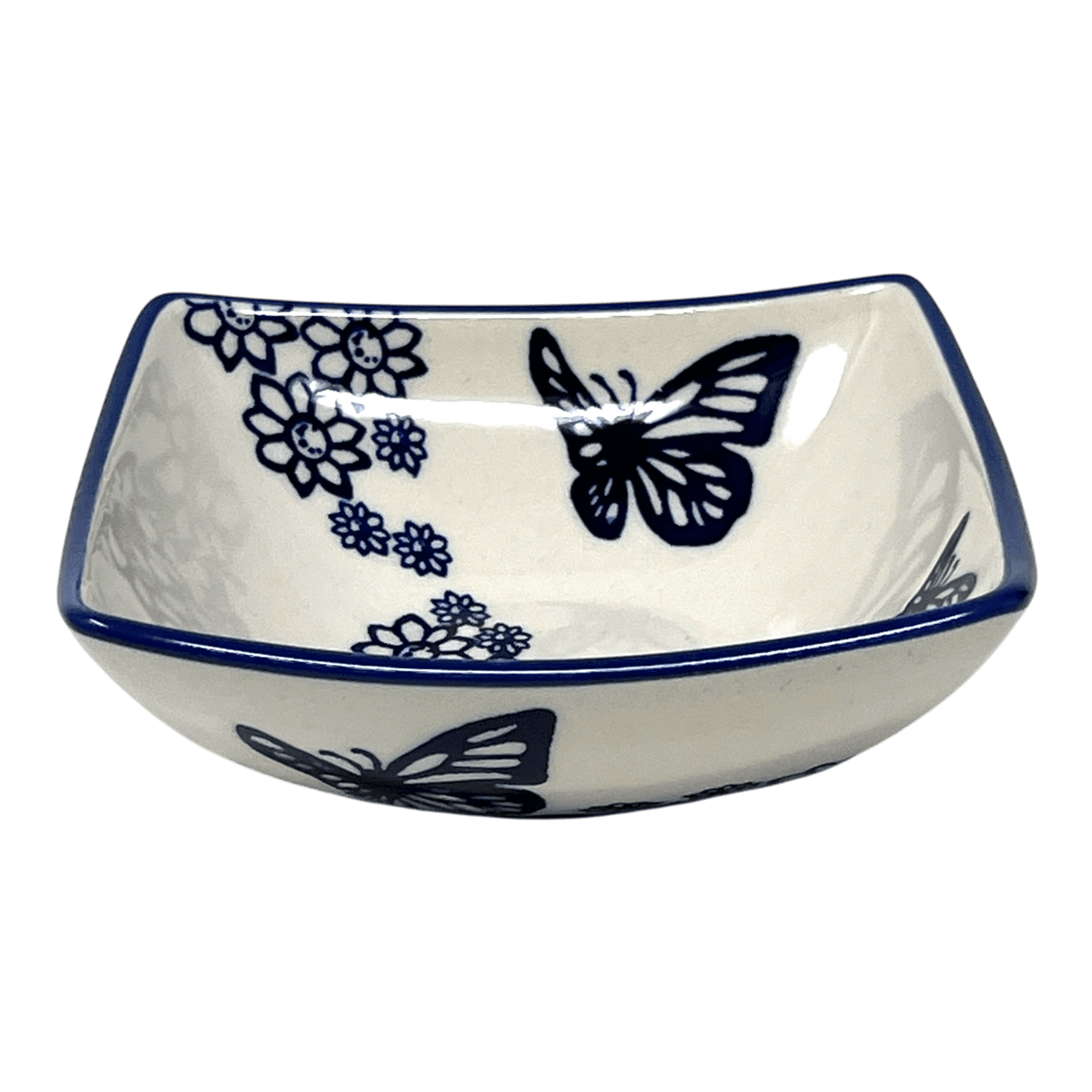 Bowl, Square, Nut, Small, 5.25" in "Butterfly Garden" by Manufaktura | M105T-MOT1