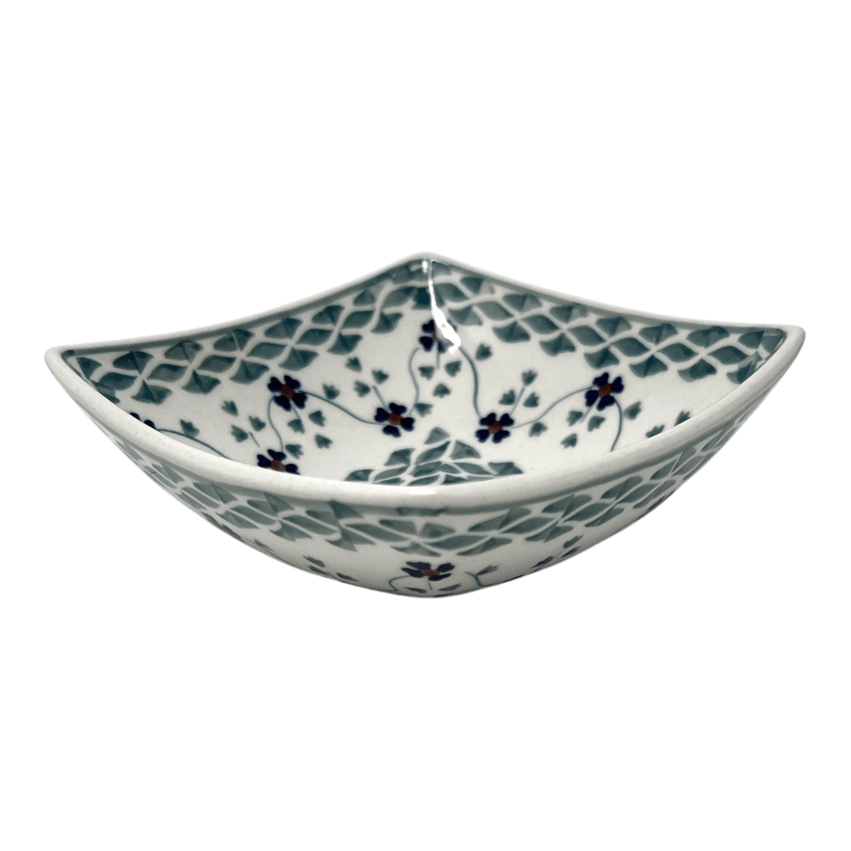Bowl, Square, Nut, Small, 5.25" in "Woven Pansies" by Manufaktura | M105T-RV