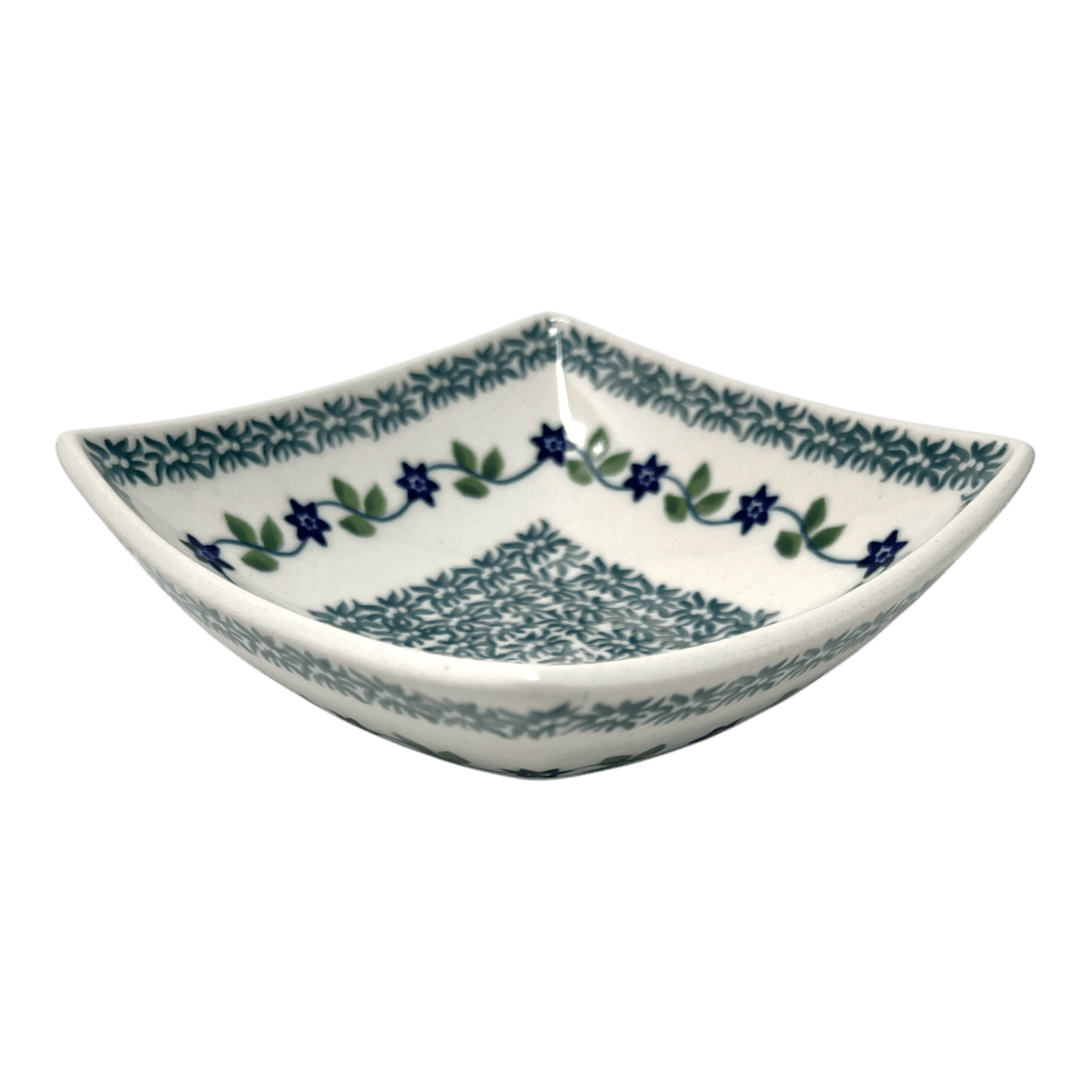 Bowl, Square, Nut, Small, 5.25" in "Woven Starflowers" by Manufaktura | M105T-RV01