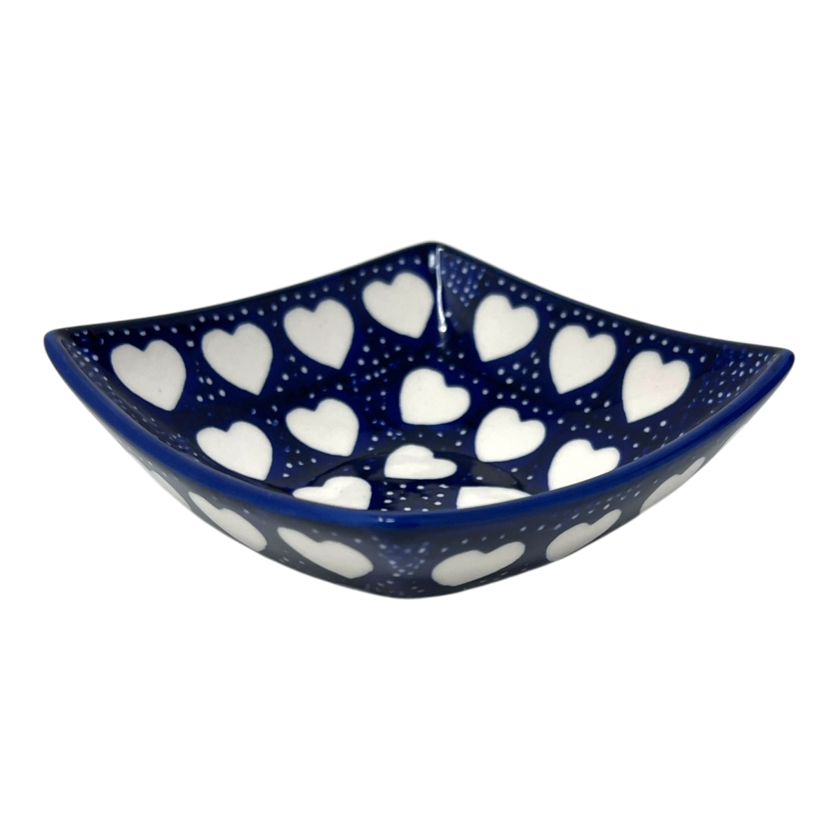Bowl, Square, Nut, Small, 5.25" in "Sea of Hearts" by Manufaktura | M105T-SEA