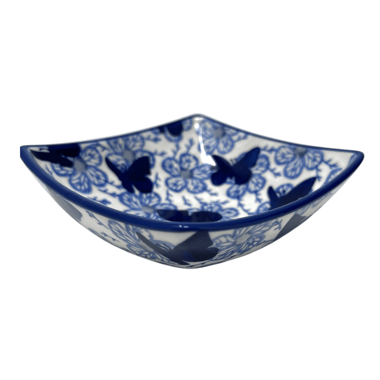 Bowl, Square, Nut, Small, 5.25" in "Blue Butterfly" by Manufaktura | M105U-AS58