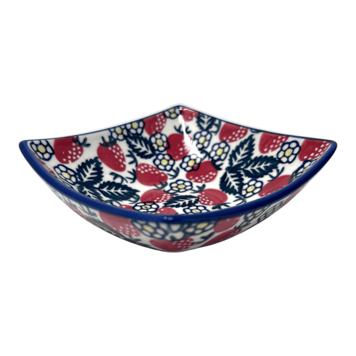 Bowl, Square, Nut, Small, 5.25" in "Strawberry Fields" by Manufaktura | M105U-AS59