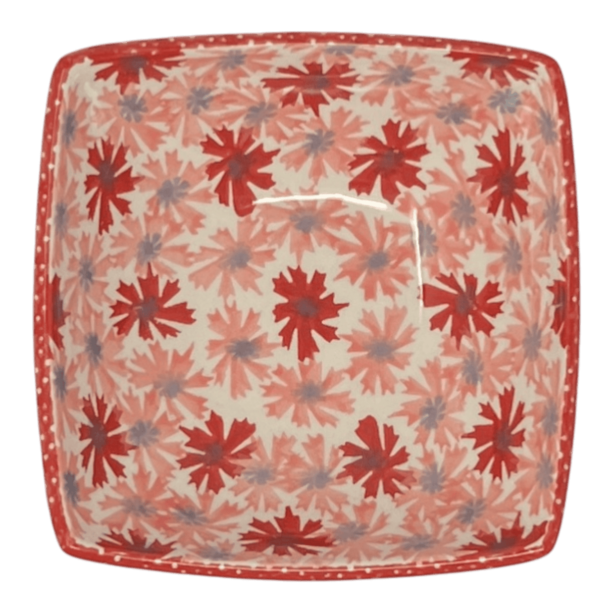 Bowl, Square, Nut, Small, 5.25" in "Scarlet Daisy" by Manufaktura | M105U-AS73