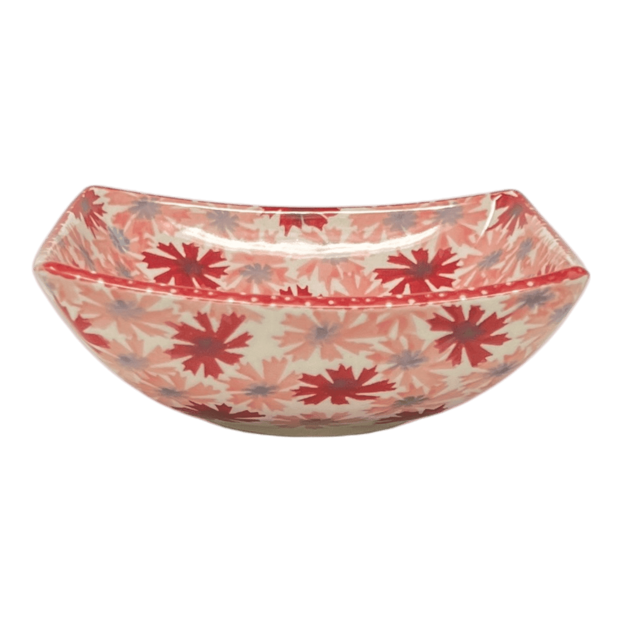 Bowl, Square, Nut, Small, 5.25" in "Scarlet Daisy" by Manufaktura | M105U-AS73