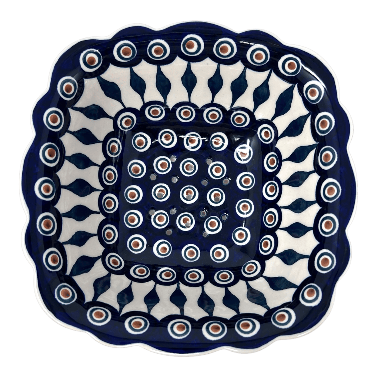 Bowl, Square, Fancy, Berry Bowl, 7.5" in "Peacock" by Manufaktura | M107T-54