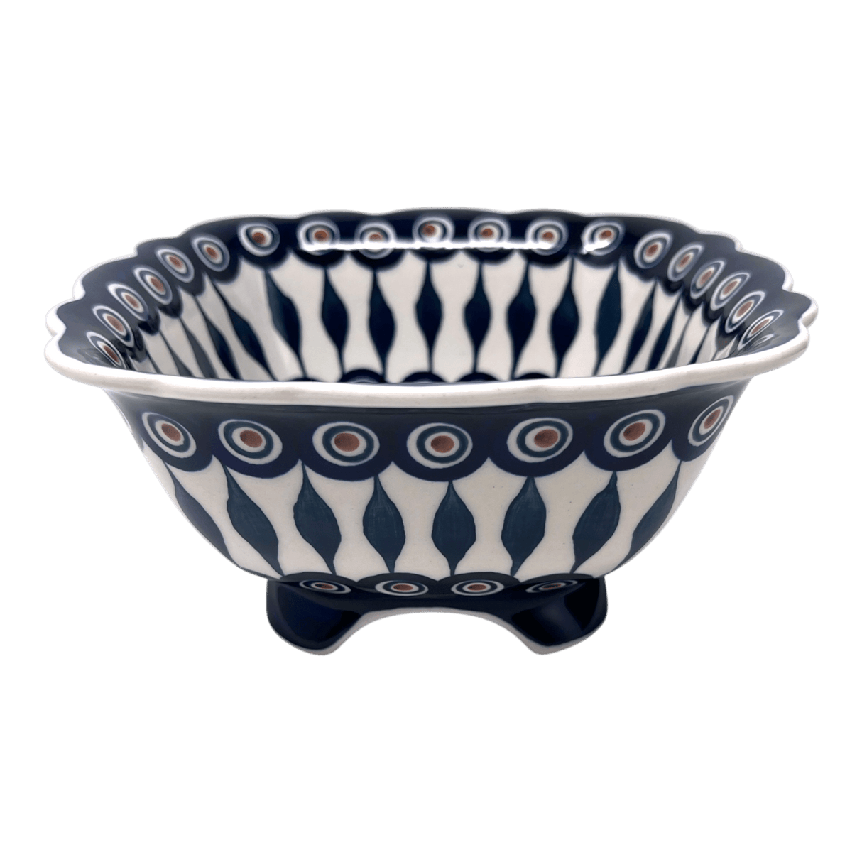 Bowl, Square, Fancy, Berry Bowl, 7.5" in "Peacock" by Manufaktura | M107T-54