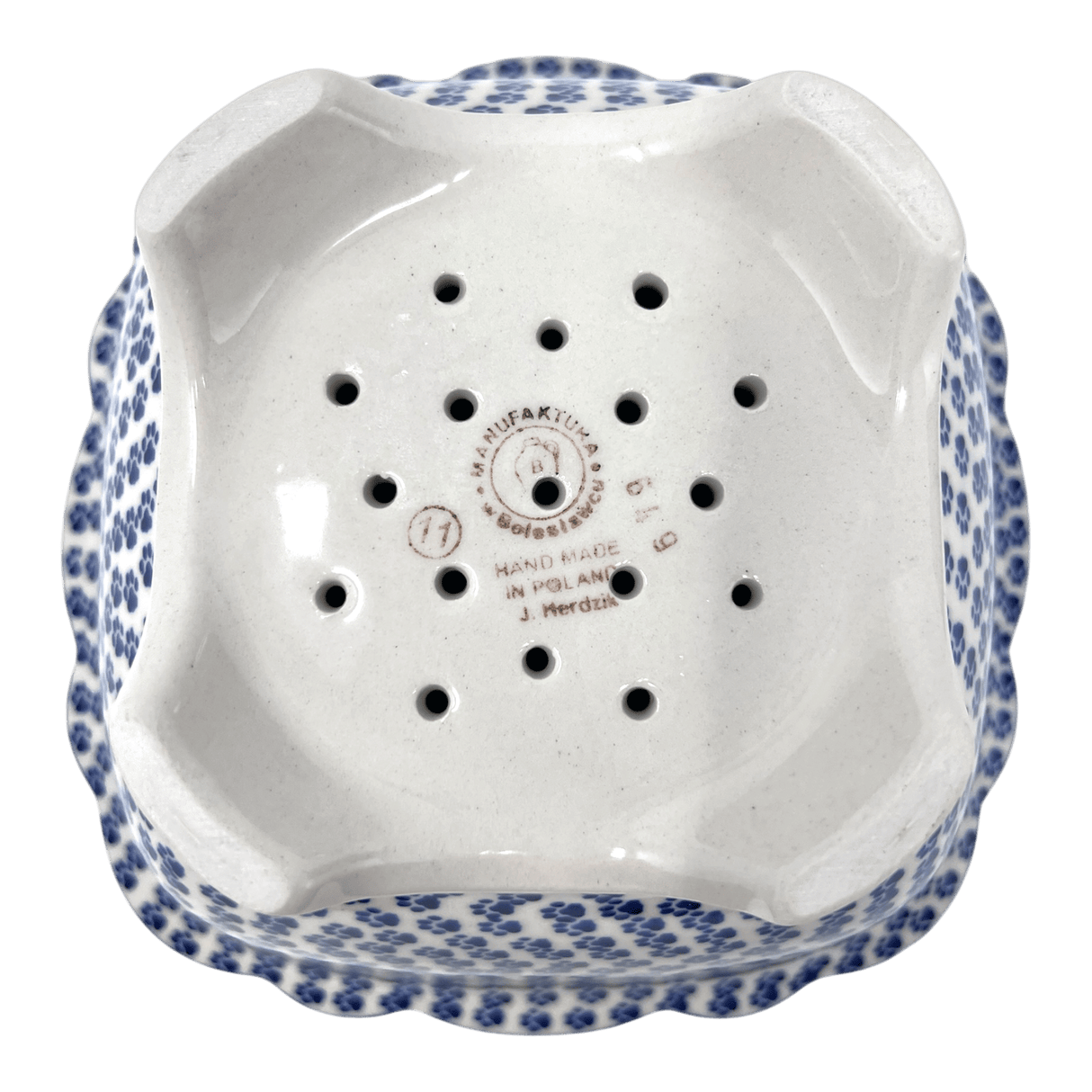 Bowl, Square, Fancy, Berry Bowl, 7.5" in "Kitty Cat Path" by Manufaktura | M107T-KOT6