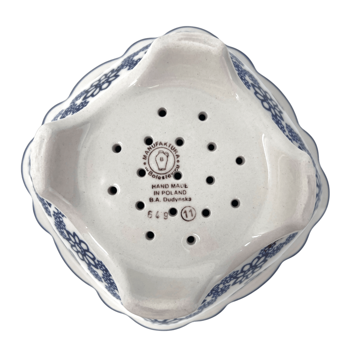 Bowl, Square, Fancy, Berry Bowl, 7.5" in "Butterfly Garden" by Manufaktura | M107T-MOT1