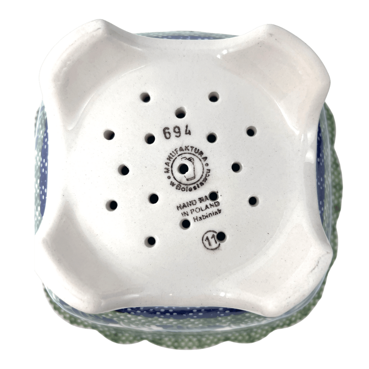 Bowl, Square, Fancy, Berry Bowl, 7.5" in "Bunny Love" by Manufaktura | M107T-P324