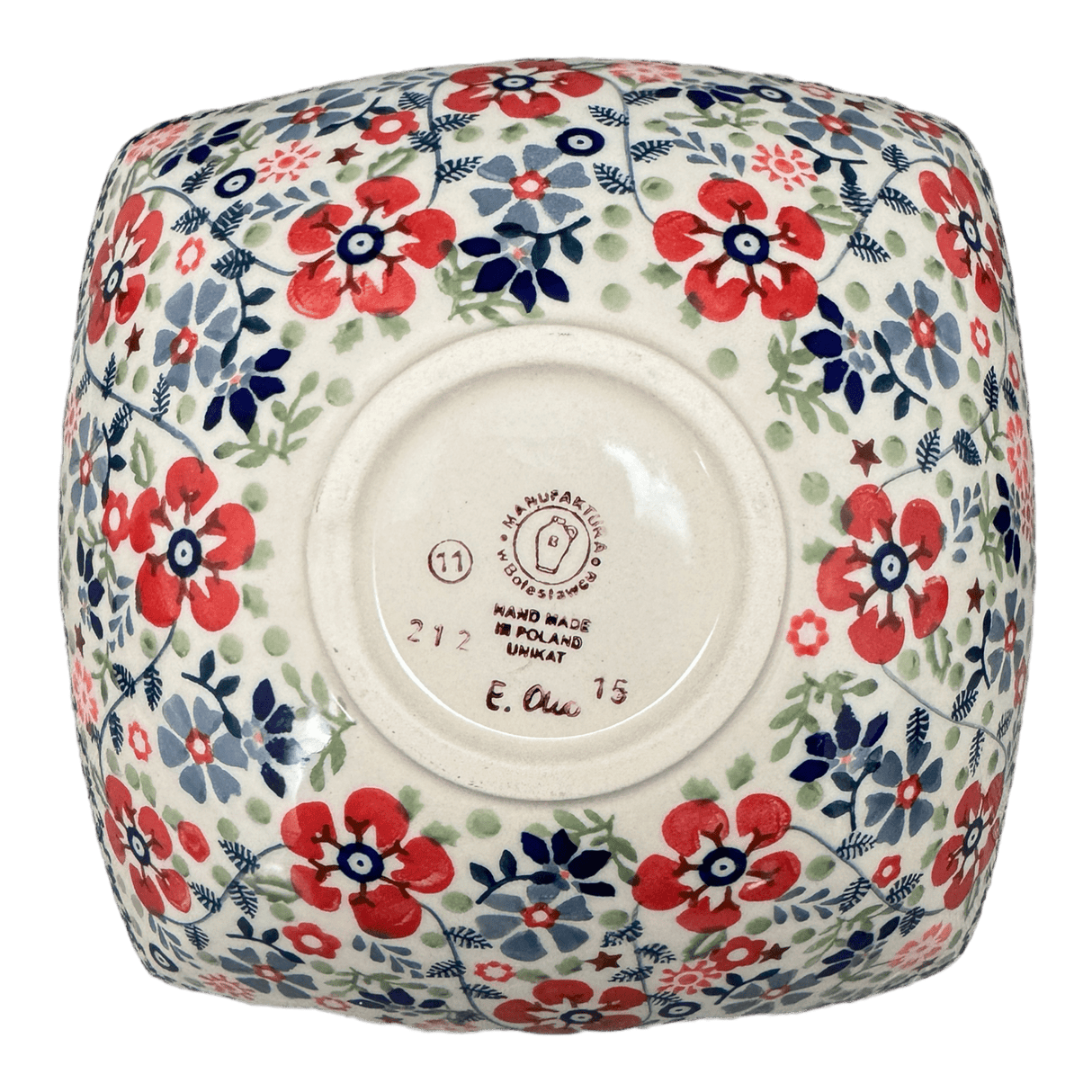 Bowl, Square, Nut, Medium, 7.75" in "Full Bloom" by Manufaktura | M113S-EO34