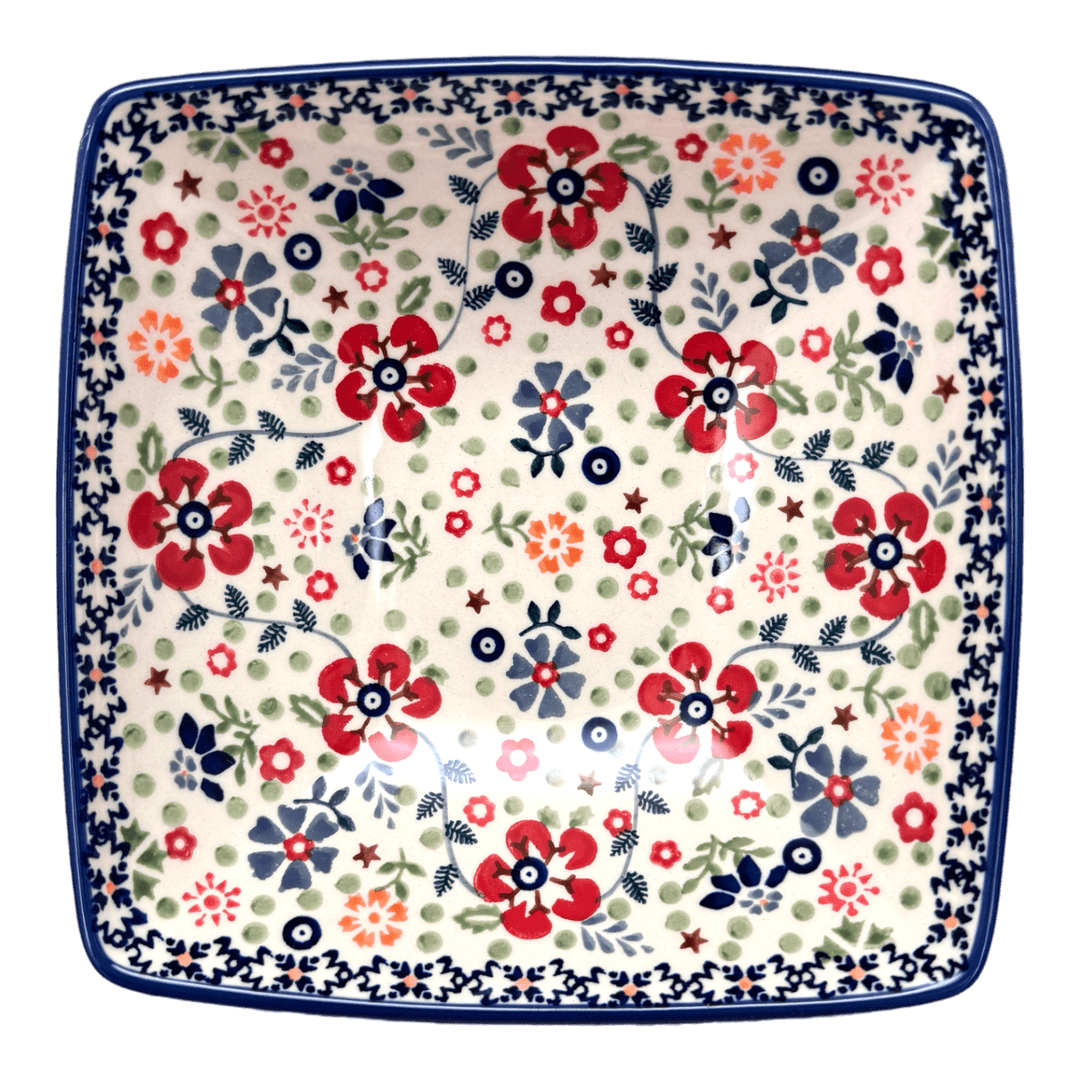 Bowl, Square, Nut, Medium, 7.75" in "Full Bloom" by Manufaktura | M113S-EO34
