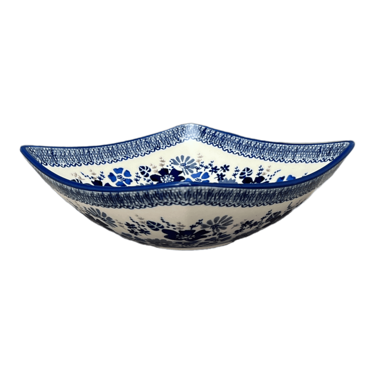 Bowl, Square, Nut, Medium, 7.75" in "Blue Life" by Manufaktura | M113S-EO39