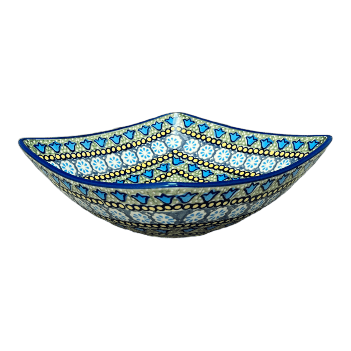 Bowl, Square, Nut, Medium, 7.75" in "Blue Bells" by Manufaktura | M113S-KLDN
