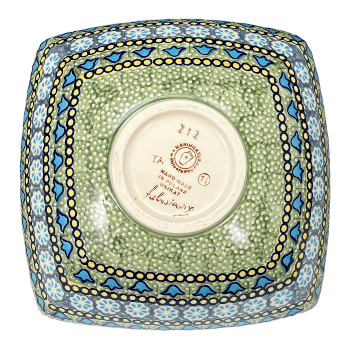 Bowl, Square, Nut, Medium, 7.75" in "Blue Bells" by Manufaktura | M113S-KLDN