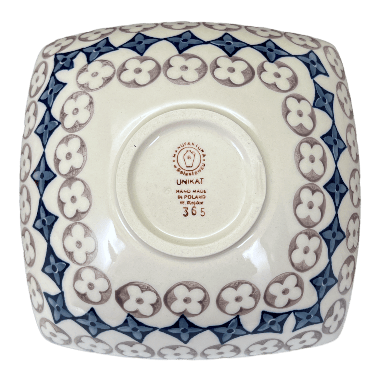Bowl, Square, Nut, Medium, 7.75" in "Diamond Blossoms" by Manufaktura | M113U-ZP03