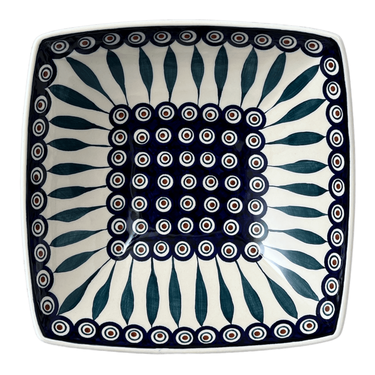 Bowl, Square, Nut, Large, 10.5" in "Peacock" by Manufaktura | M121T-54