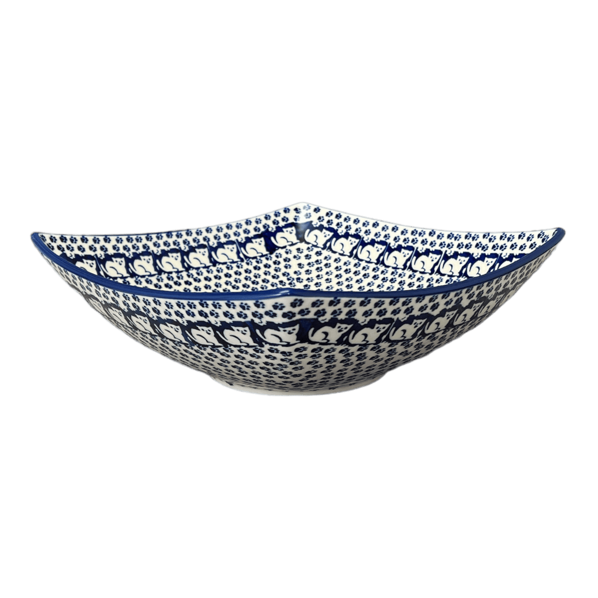 Bowl, Square, Nut, Large, 10.5" in "Kitty Cat Path" by Manufaktura | M121T-KOT6