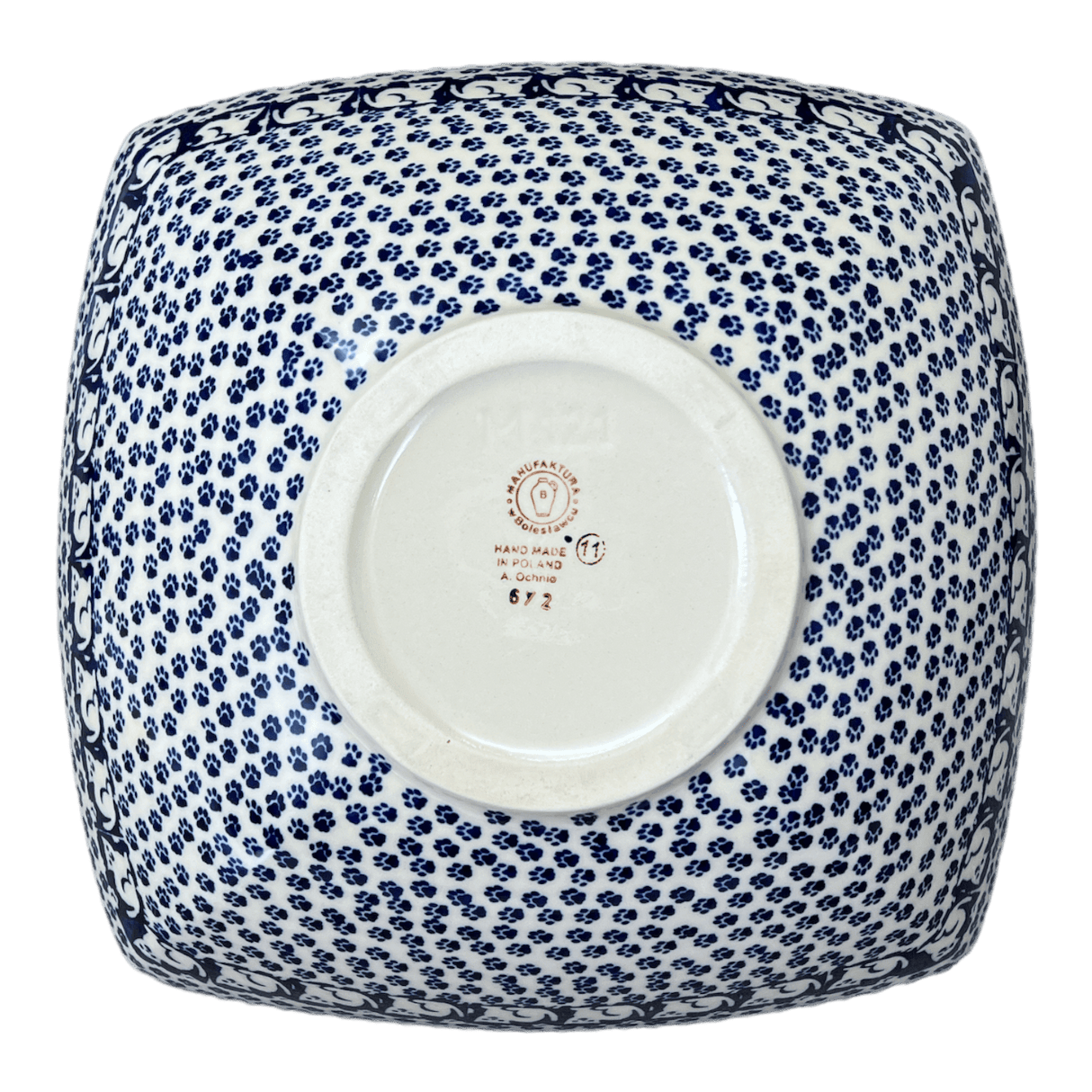 Bowl, Square, Nut, Large, 10.5" in "Kitty Cat Path" by Manufaktura | M121T-KOT6