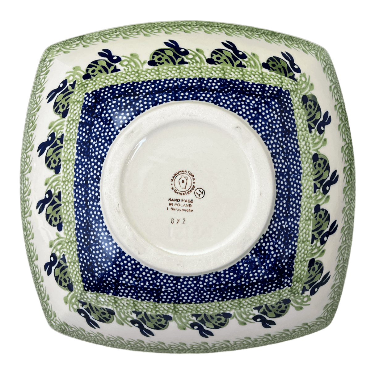 Bowl, Square, Nut, Large, 10.5" in "Bunny Love" by Manufaktura | M121T-P324