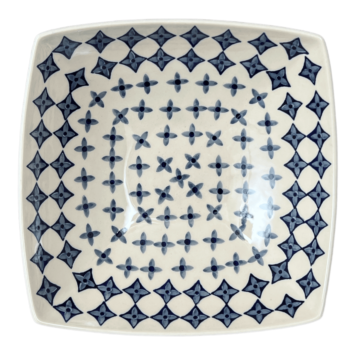Bowl, Square, Nut, Large, 10.5" in "Field of Diamonds" by Manufaktura | M121T-ZP04