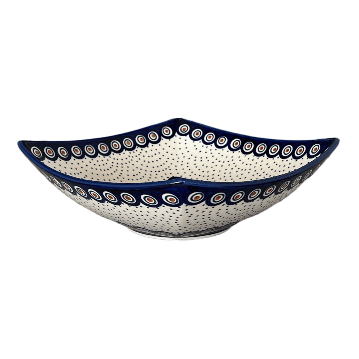 Bowl, Square, Nut, Large, 10.5" in "Peacock Dot" by Manufaktura | M121U-54K