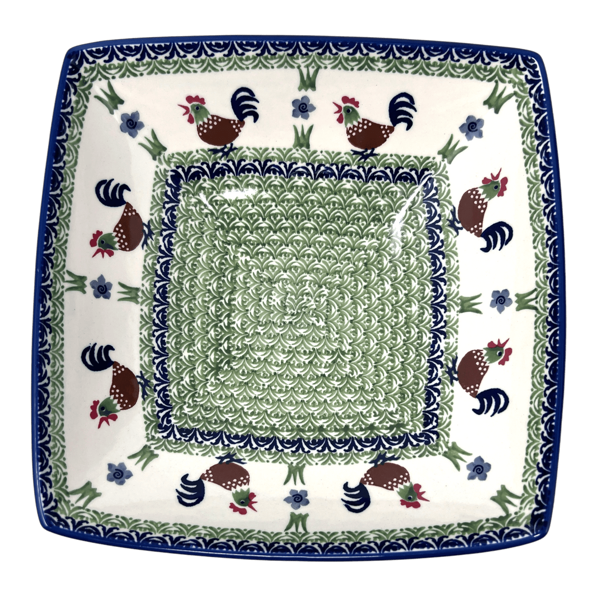 Bowl, Square, Nut, Large, 10.5" in "Chicken Dance" by Manufaktura | M121U-P320