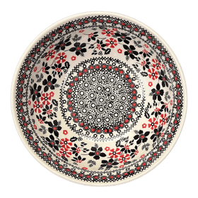 Polish Pottery 8.5" Bowl (Duet in Black & Red) | M135S-DPCC Additional Image at PolishPotteryOutlet.com