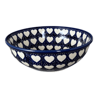 A picture of a Polish Pottery 8.5" Bowl (Sea of Hearts) | M135T-SEA as shown at PolishPotteryOutlet.com/products/8-5-bowl-sea-of-hearts-m135t-sea