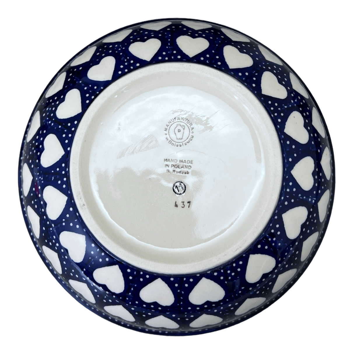 Bowl, Round, 8.5" in "Sea of Hearts" by Manufaktura | M135T-SEA