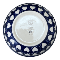 A picture of a Polish Pottery 8.5" Bowl (Sea of Hearts) | M135T-SEA as shown at PolishPotteryOutlet.com/products/8-5-bowl-sea-of-hearts-m135t-sea
