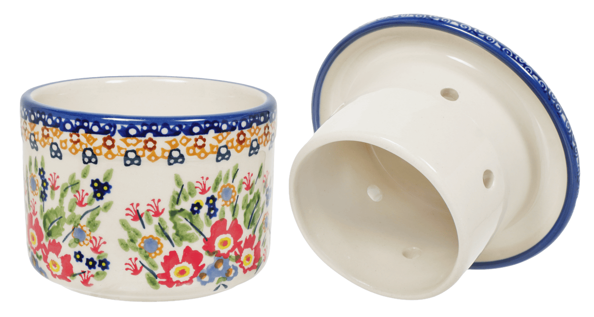 Butter Crock, 4.5" in "Poppy Persuasion" by Manufaktura | M136S-P265