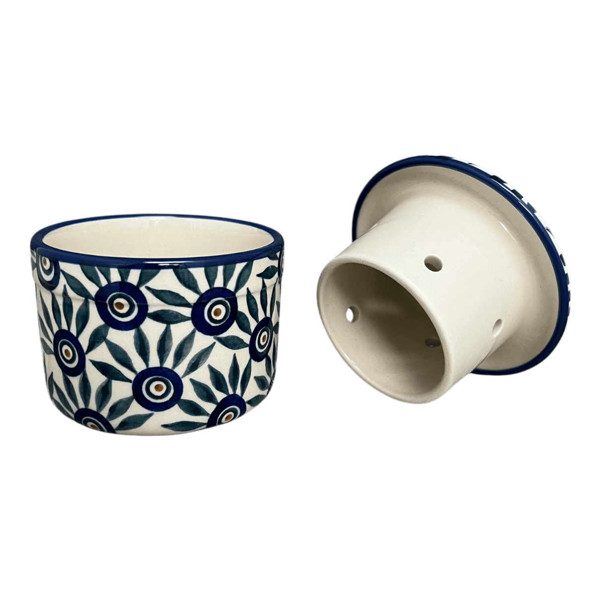 Butter Crock, 4.5" in "Peacock Parade" by Manufaktura | M136U-AS60