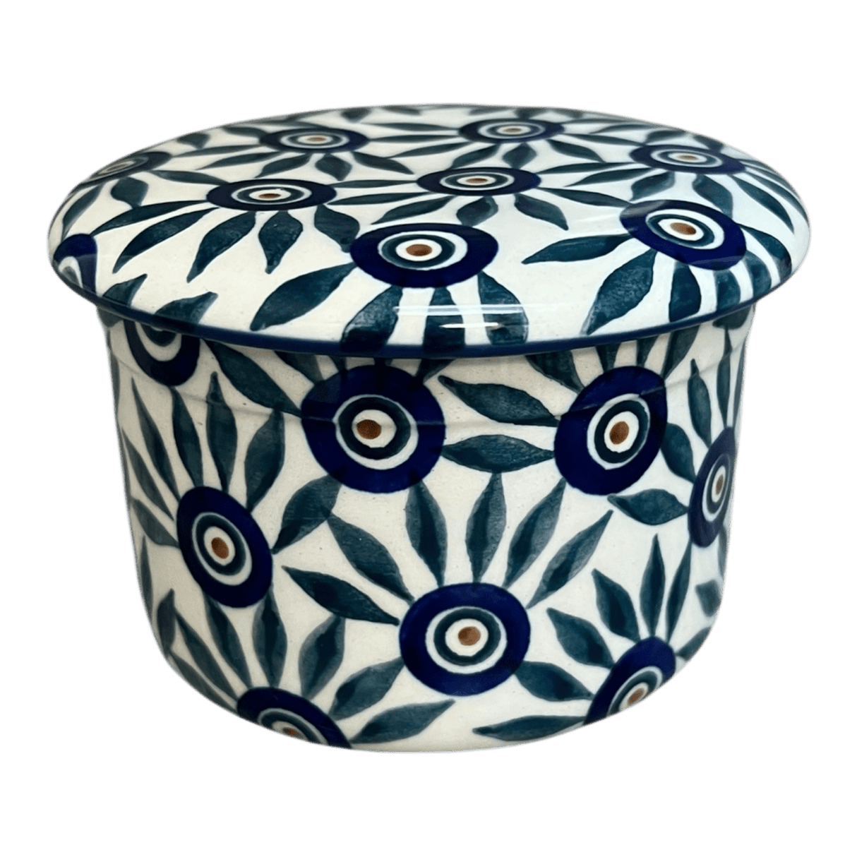 Butter Crock, 4.5" in "Peacock Parade" by Manufaktura | M136U-AS60