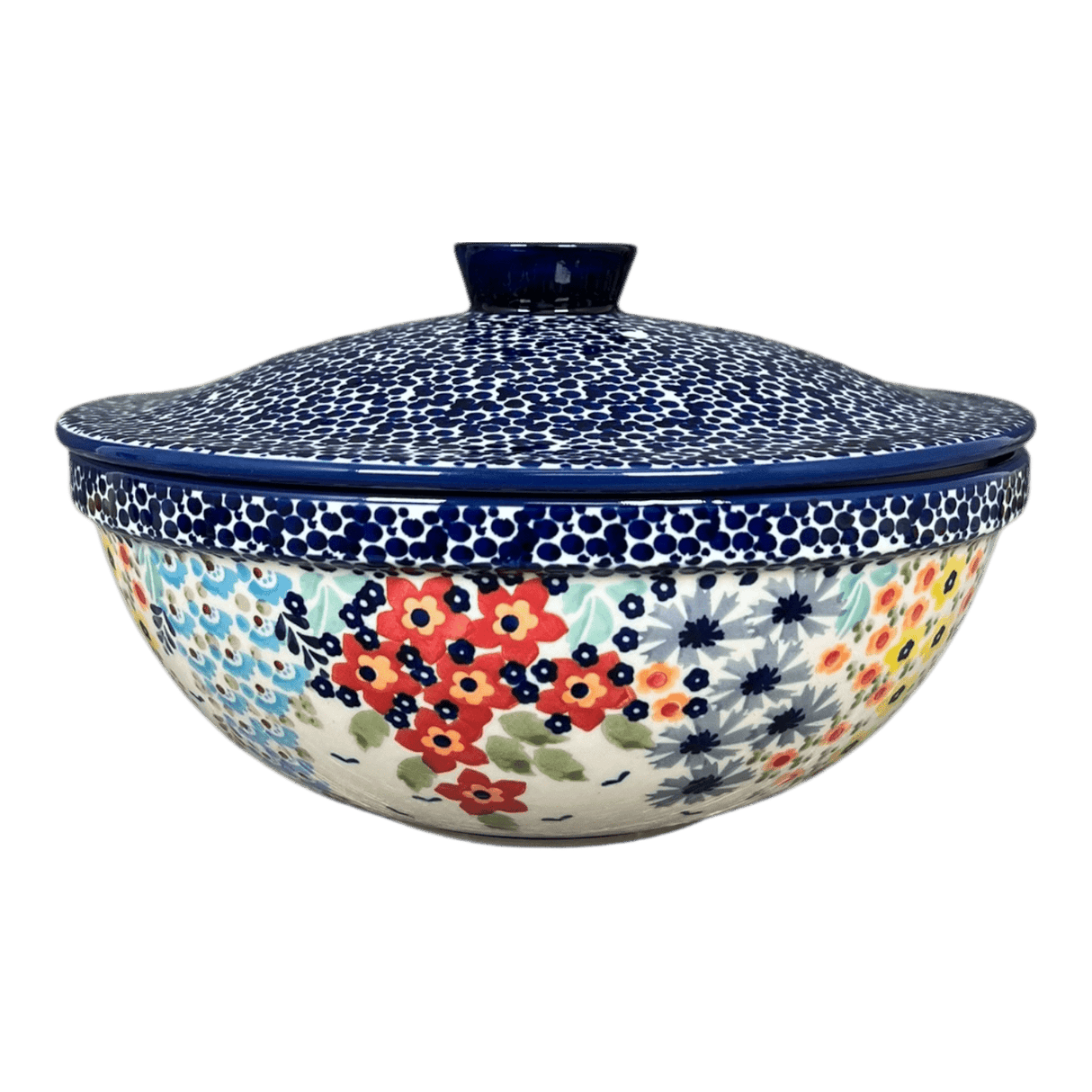 Bowl, Round, with Lid, 9.5" in "Brilliant Garden" by Manufaktura | M159S-DPLW