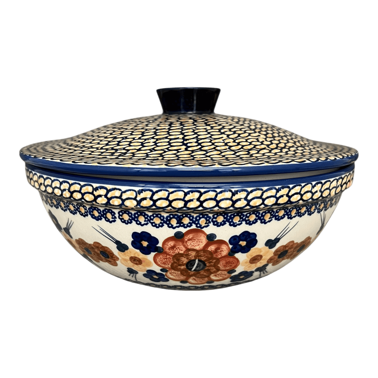 Bowl, Round, with Lid, 9.5" in "Bouquet in a Basket" by Manufaktura | M159S-JZK
