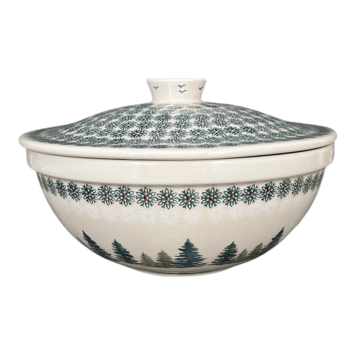 Bowl, Round, with Lid, 9.5" in "Pine Forest" by Manufaktura | M159S-PS29