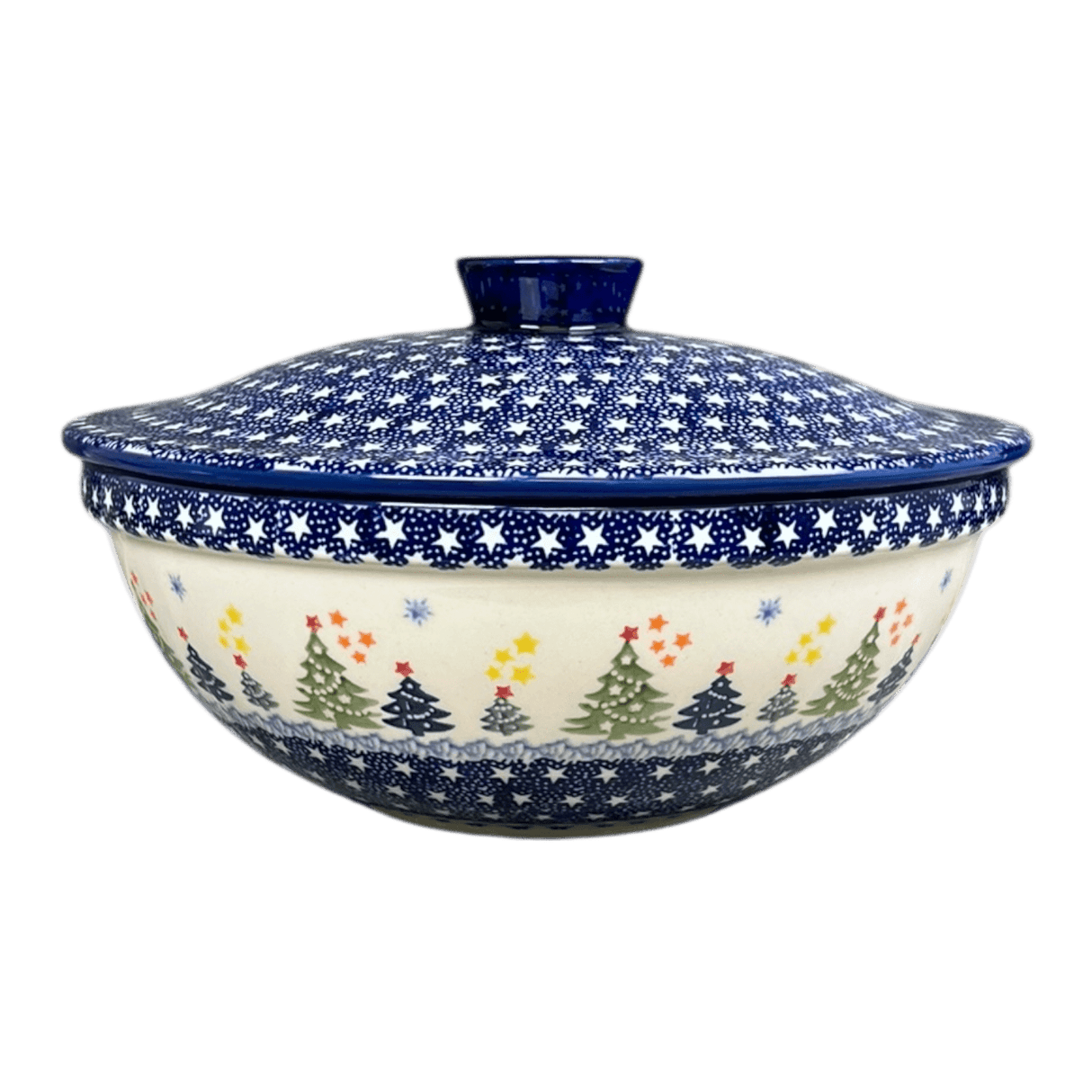 Bowl, Round, with Lid, 9.5" in "Festive Forest" by Manufaktura | M159U-INS6